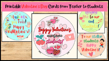 Preview of EDITABLE!Valentine's Day Cards from Teacher to Student|Printable Cards
