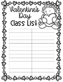 EDITABLE Valentine's Day Class List (Cupids)