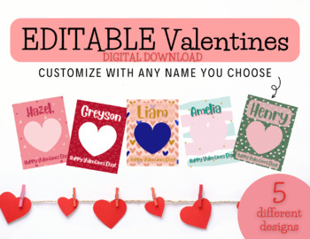 Preview of EDITABLE Valentines