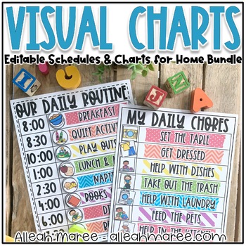 Preview of EDITABLE Visual Schedules and Charts - GIANT BUNDLE