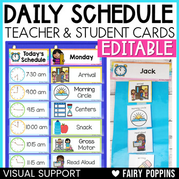 Preview of Daily Schedule Cards - EDITABLE Visual Schedule