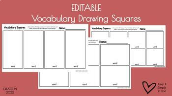 Preview of EDITABLE - Vocabulary Drawing Squares