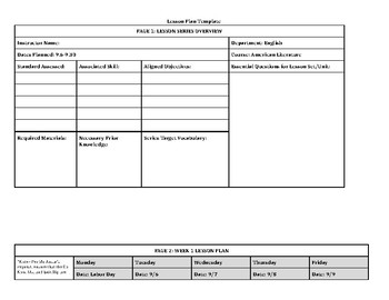 Preview of EDITABLE WEEKLY LESSON PLAN TEMPLATE (copy, cut, and paste as much as you need)