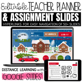 Preview of EDITABLE WEEKLY lesson plan template DISTANCE LEARNING Google: Deck the Halls