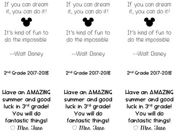 editable walt disney quote bookmark for the end of the year freebie