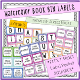 EDITABLE || Watercolor Book Bin Labels
