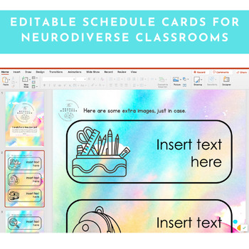 Preview of EDITABLE Watercolour Visual Classroom Daily Schedule Cards & Clocks