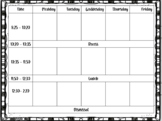 EDITABLE Weekly Class Schedule 