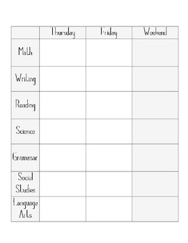 free printable weekly lesson planner