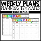 EDITABLE Weekly Lesson Planning Templates | Single-Page Spread