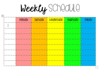 EDITABLE Weekly Schedule by Kristen S | Teachers Pay Teachers