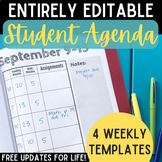EDITABLE Weekly Student Planner Agenda (UPDATED 2023-24 dates)