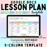 EDITABLE Weekly or Monthly 5-column Lesson Plan Template -
