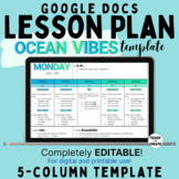 EDITABLE Weekly or Monthly 5-column Lesson Plan Template -