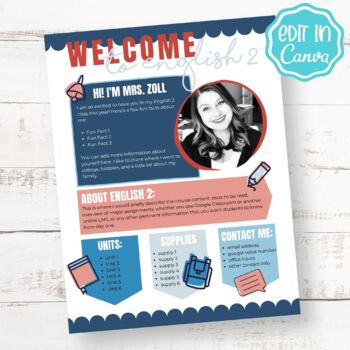 Preview of EDITABLE Welcome to Class Template | Syllabus Template