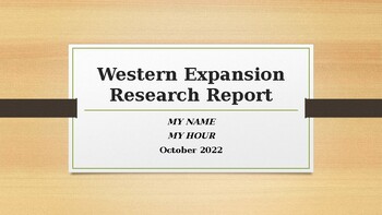 Preview of EDITABLE Western Expansion Project Digital/PPT