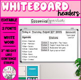 EDITABLE Whiteboard headers/labels * White wood