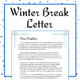EDITABLE Winter Break Letter
