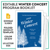 EDITABLE Winter Chorus or Band Music Concert Program! Fold