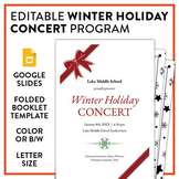 EDITABLE Winter Holiday Recital Concert Music Program Book