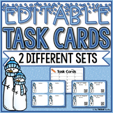 EDITABLE Winter Themed Task Cards With and Without QR Codes