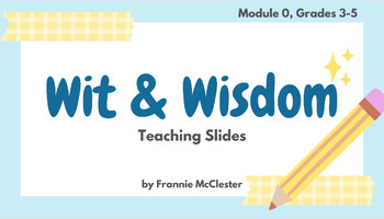 Preview of EDITABLE, Wit and Wisdom Module 0, Grades 3-5 Teaching Slides