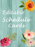 EDITABLE Wooden Framed Floral Schedule Cards