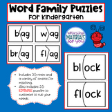 EDITABLE Word Family Puzzles for Kindergarten SCIENCE OF READING