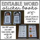 EDITABLE Word Sticker Books | Sight Words, Spelling Words,