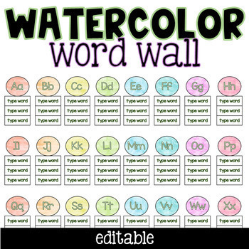 Preview of EDITABLE Rainbow Word Wall
