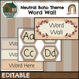 EDITABLE Word Wall | Neutral Boho Theme Decor