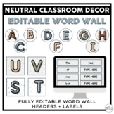 EDITABLE Word Wall Set | Simple Neutral Classroom Decor