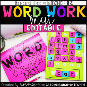 Preview of EDITABLE Word Work Mat