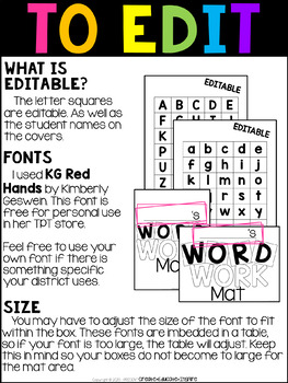 Word Work Mat FREEBIE by Create Educate Inspire