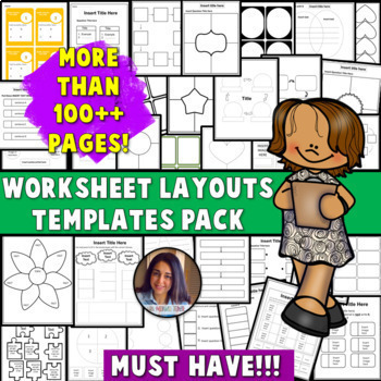 Preview of EDITABLE | Worksheet Templates & Layouts Pack for Commercial Use *** SALE! ***