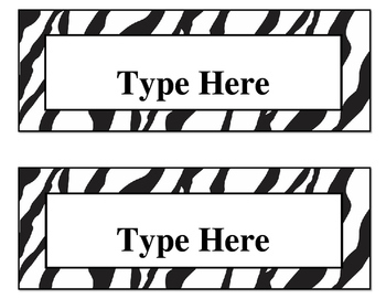 Editable Zebra Specials signs by Fabulous Figs | TpT