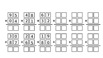 Preview of EDITABLE addition of 2, 3, or 4 numbers worksheet