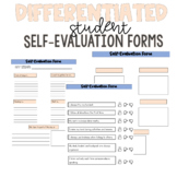 EDITABLE and Differentiated Student Self- Evaluation Forms
