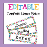 EDITABLE confetti name plates | student name plates | polk