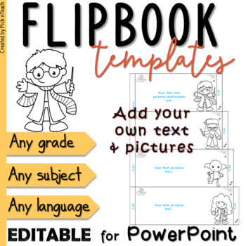 Flip Book Template Bundle Editable Foldable - NO MESS 3 Sizes - Google  Friendly