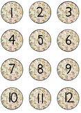 EDITABLE floral number circles