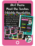 EDITABLE iPad Theme Meet the Teacher Newsletter