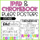 Editable iPad and Chromebook Rules Posters