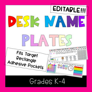 Preview of EDITABLE ll  Desk Name Tags || Name Plates Grades K-4