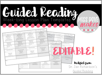 Preview of EDITABLE ll Week-long Guided Reading Lesson Plans