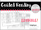 EDITABLE ll Week-long Guided Reading Lesson Plans