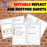 restorative justice reflection sheet worksheets teaching resources tpt