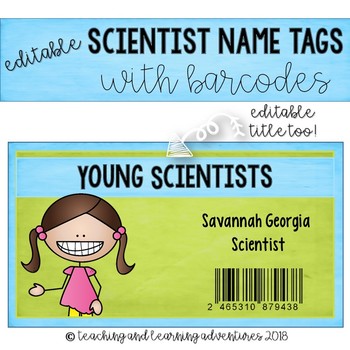 Scientist Name Tag Printable