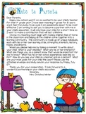 Parent Information Letter {to the teacher} **EDITABLE**