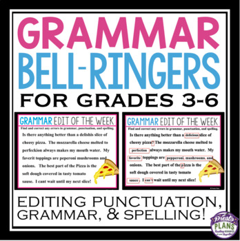 Preview of Grammar Bell Ringers and Warm Ups - Spelling, Punctuation and Grammar Editing